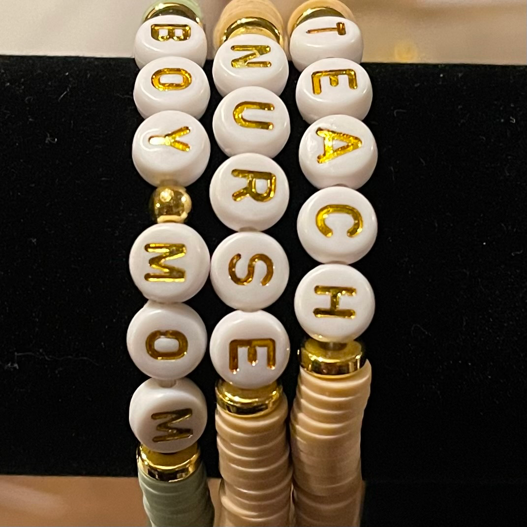custom teach bracelet nurse bracelet boy mom bracelet personalized beaded bracelets
