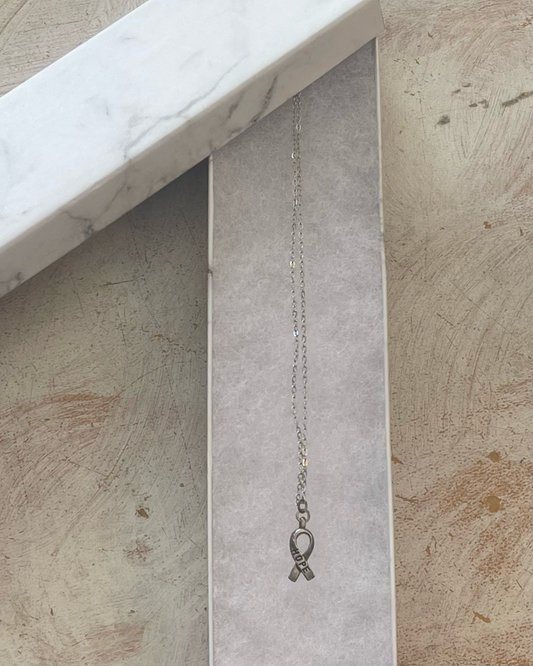 Silver Hope Cancer Awareness Necklace