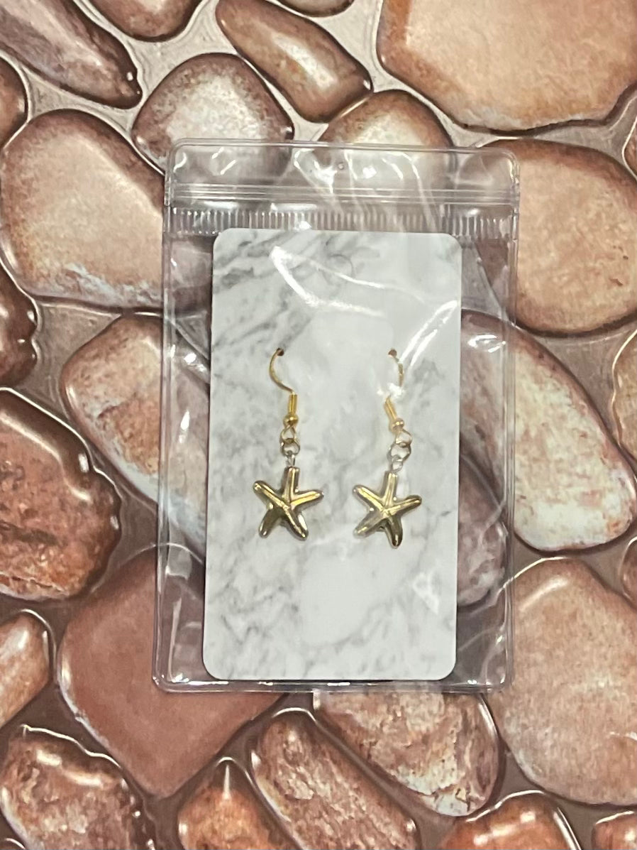 Gold Starfish Earrings