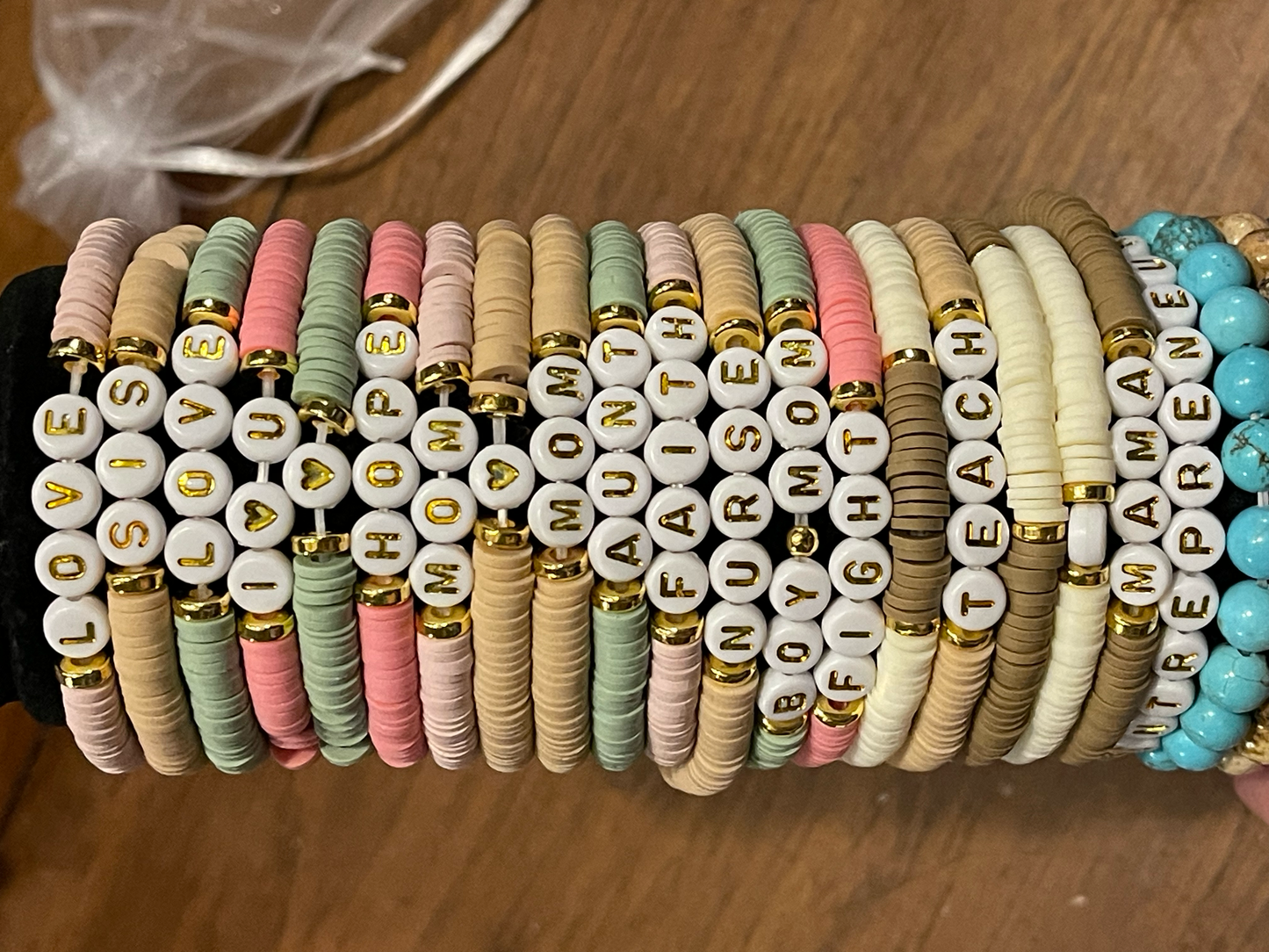 colorful stretch bracelet options assorted customizable personalized bracelets