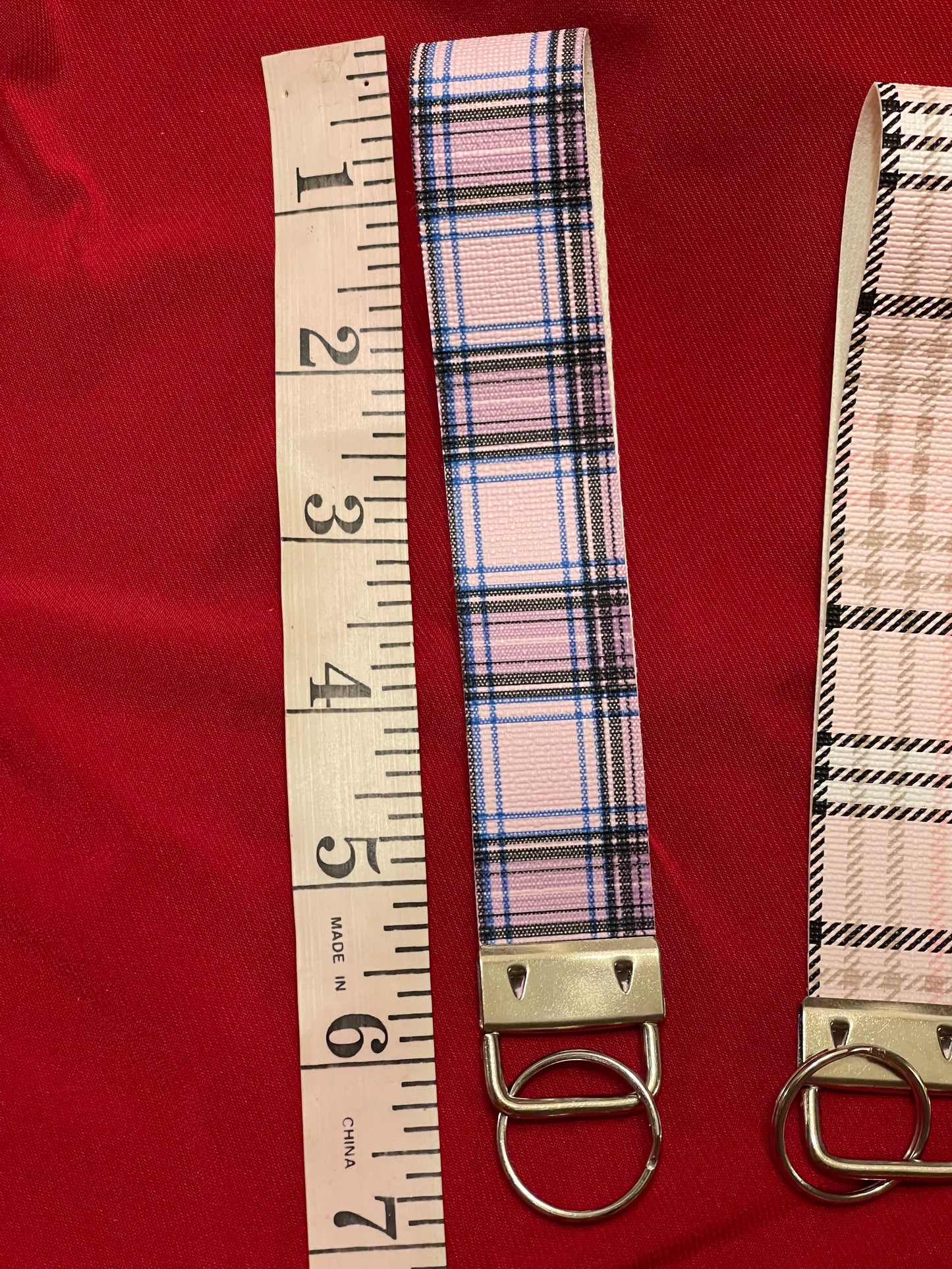 Checkered Keychain Wristlet