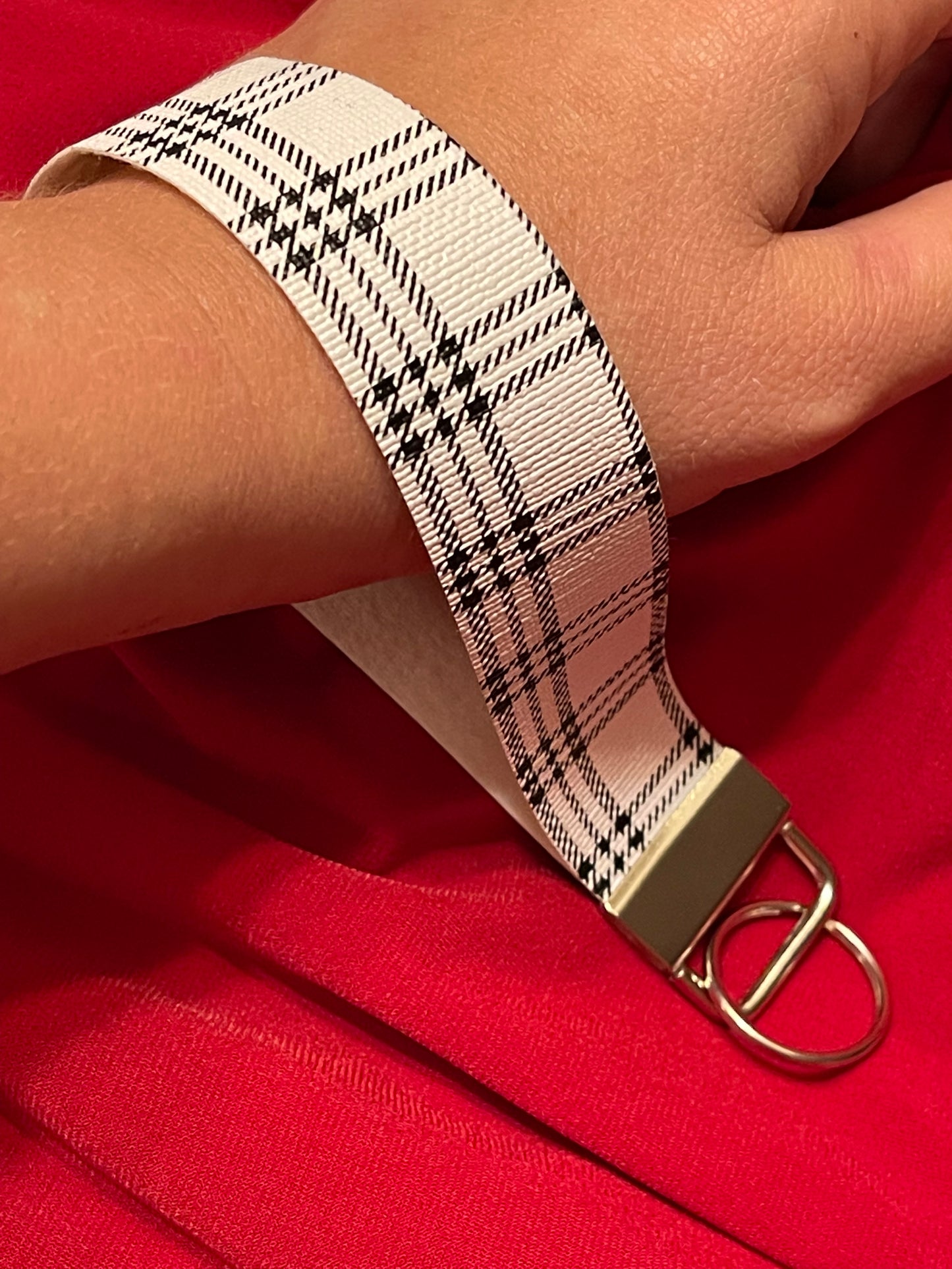 Checkered Keychain Wristlet