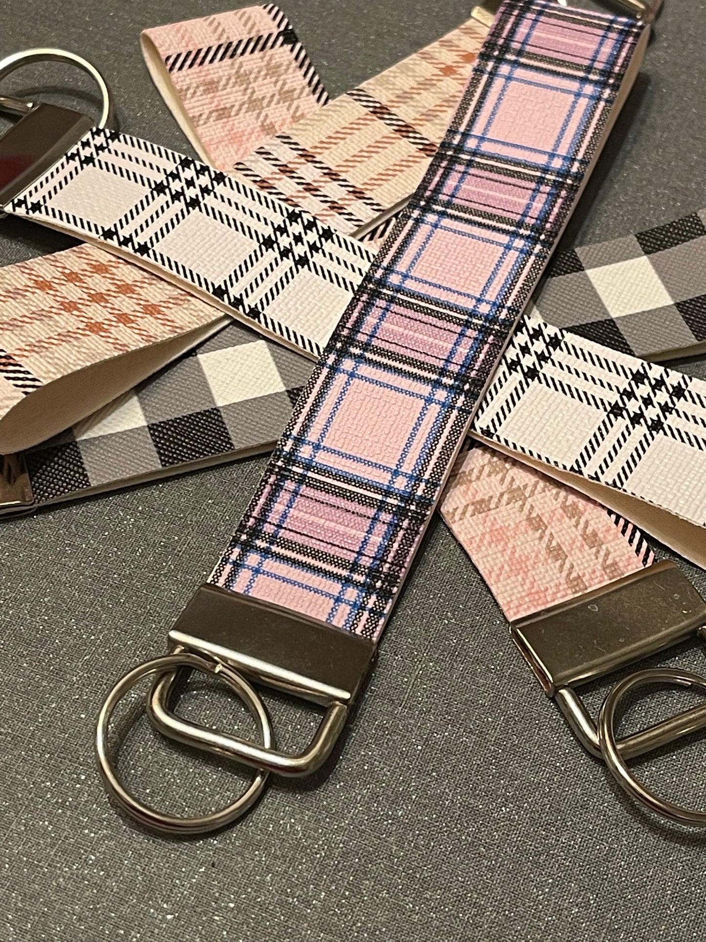 Checkered Keychain Wristlet