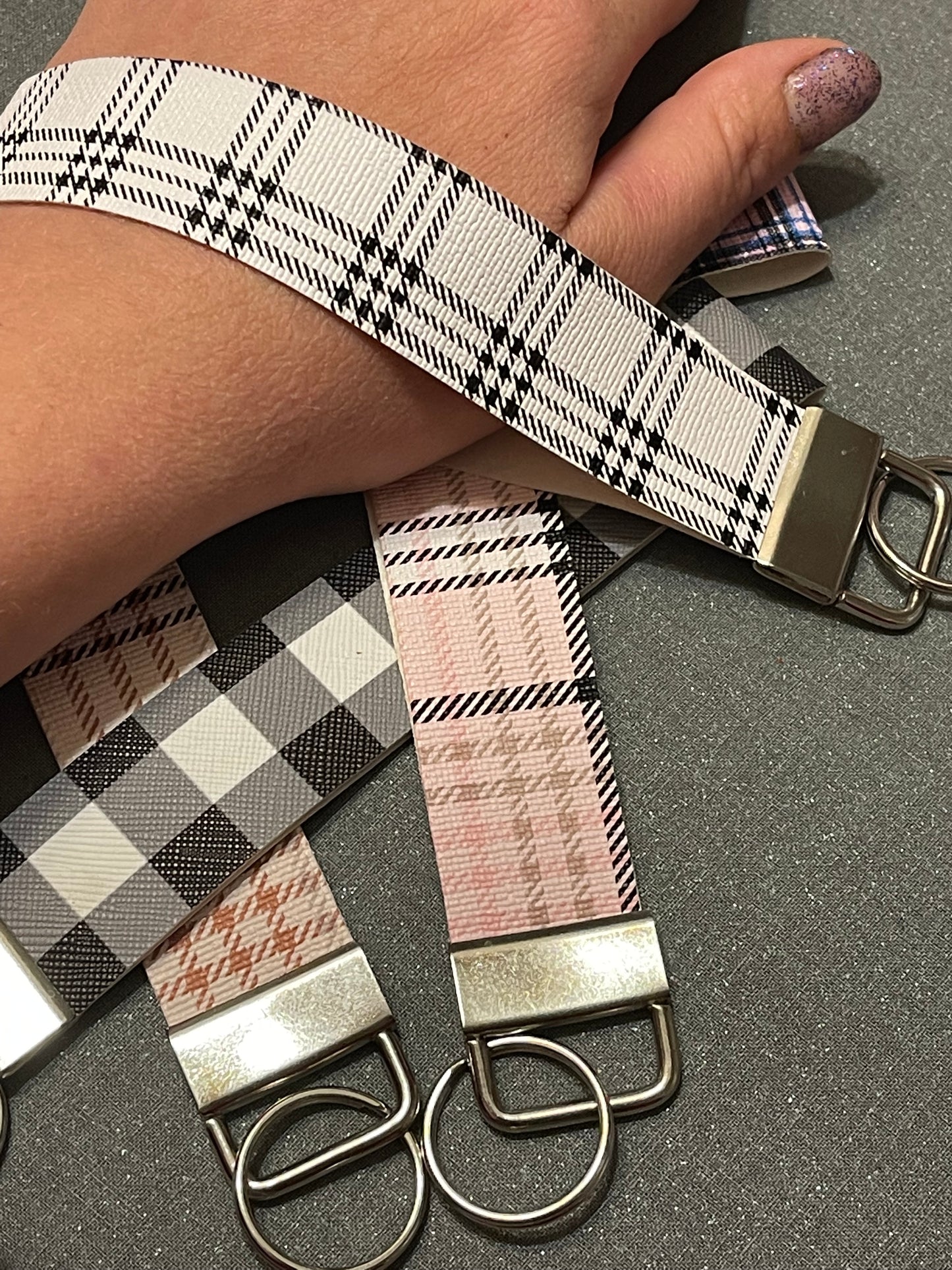 Checkered Keychain Wristlet