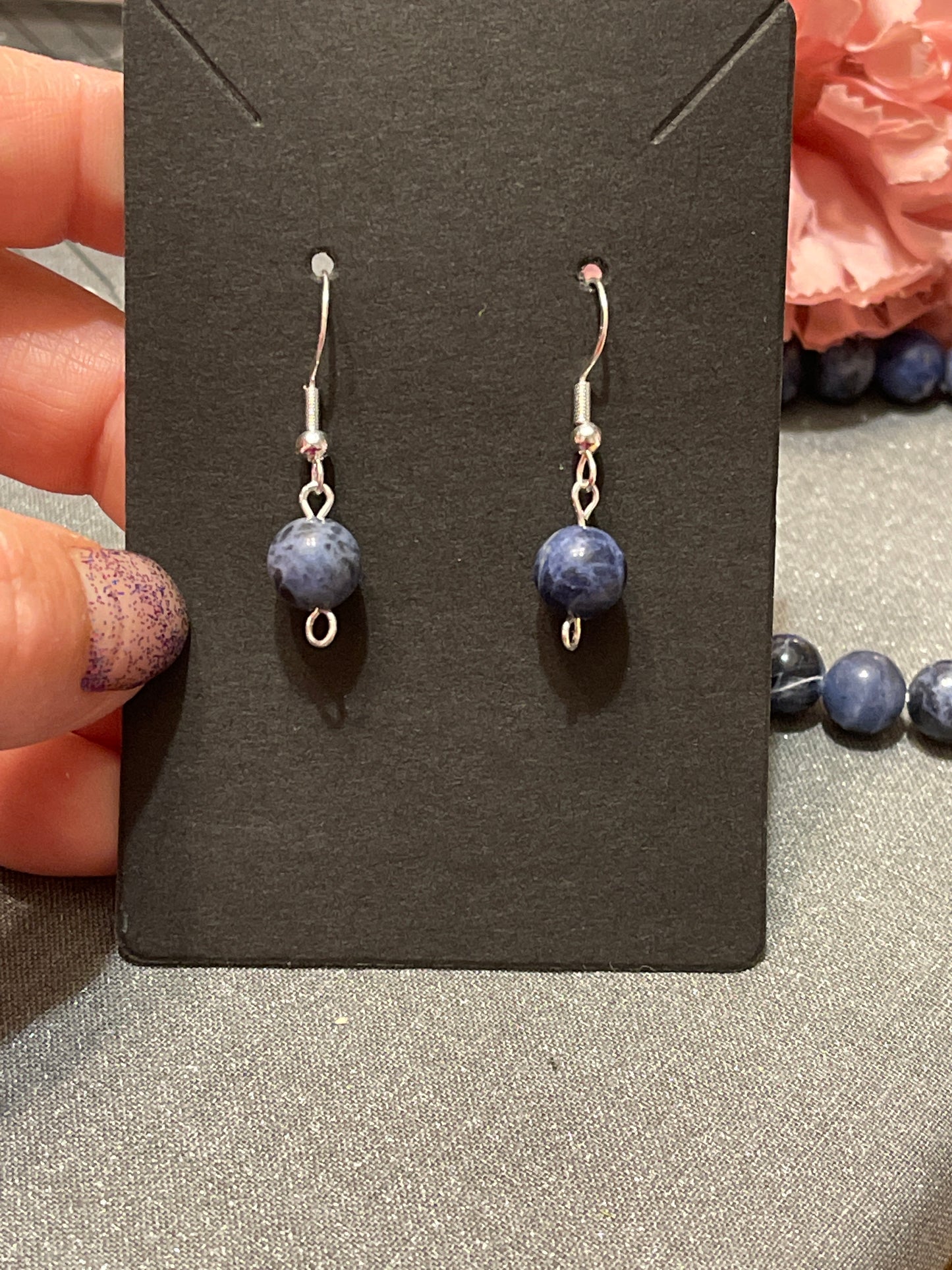 Blue Sodalite Gemstone Earrings