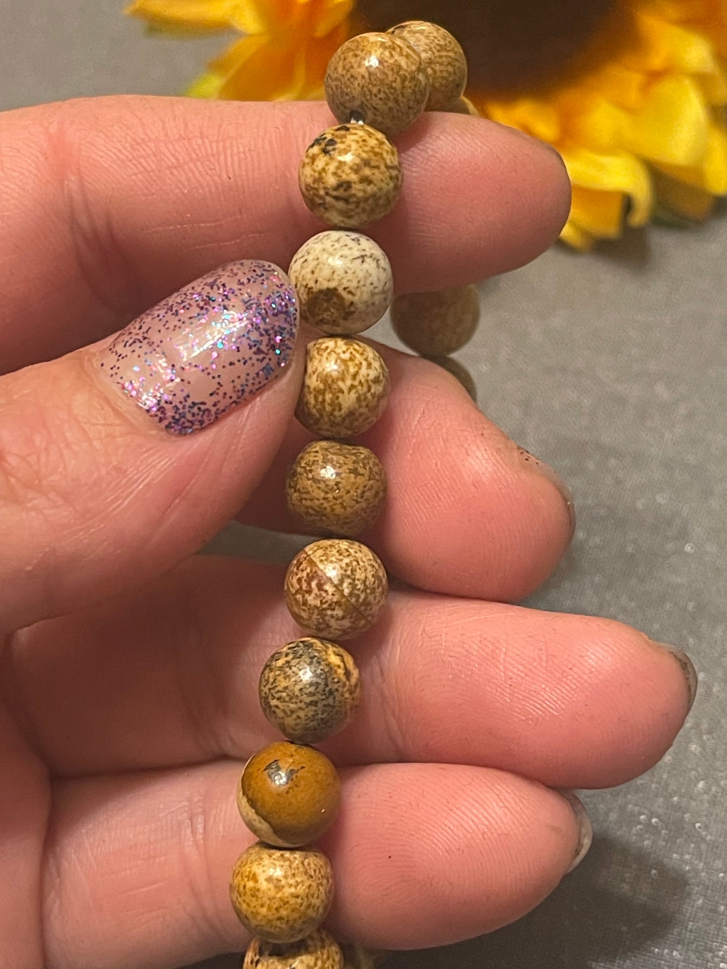 Brown Picture Jasper Gemstone Bracelet