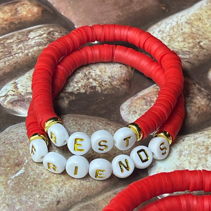 Red Custom Heishi Bracelet