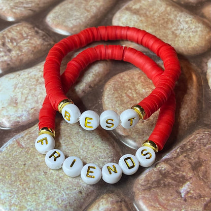 Red Custom Heishi Bracelet