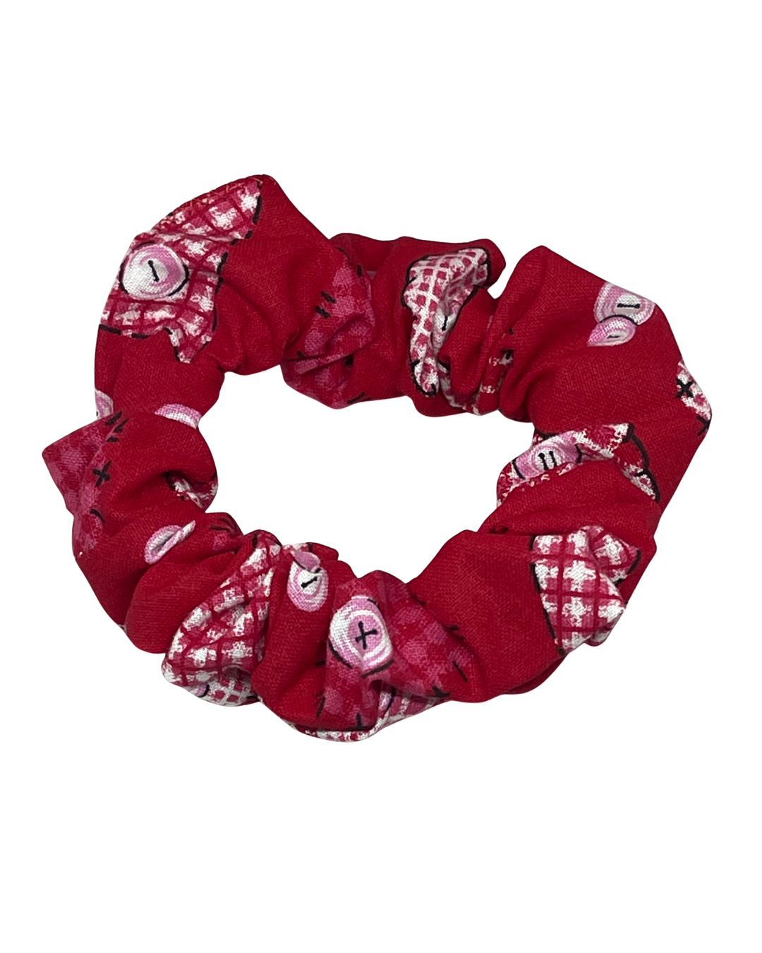 Skinny Red Hearts Scrunchie