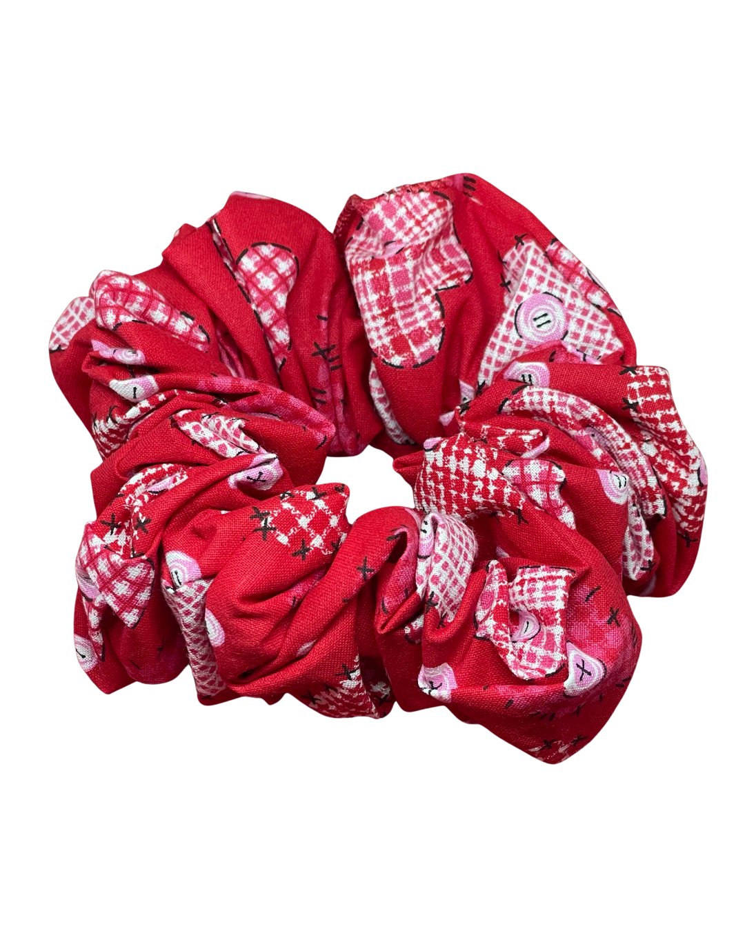 XXL Red heart scrunchie