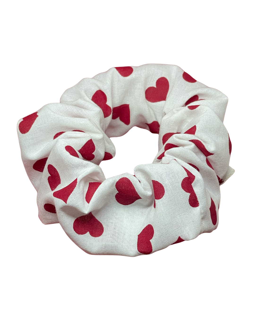 XL White Heart Scrunchie