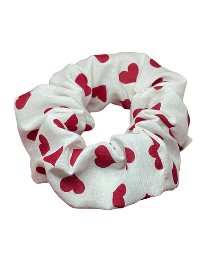 XL White Heart Scrunchie
