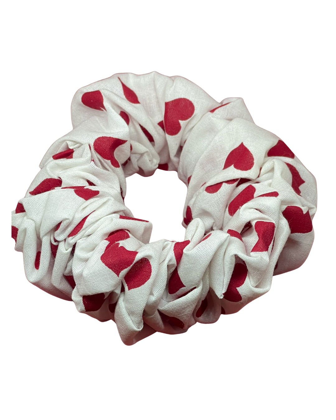 XXL White Heart Scrunchie