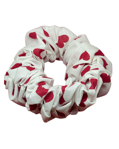 XXL White Heart Scrunchie