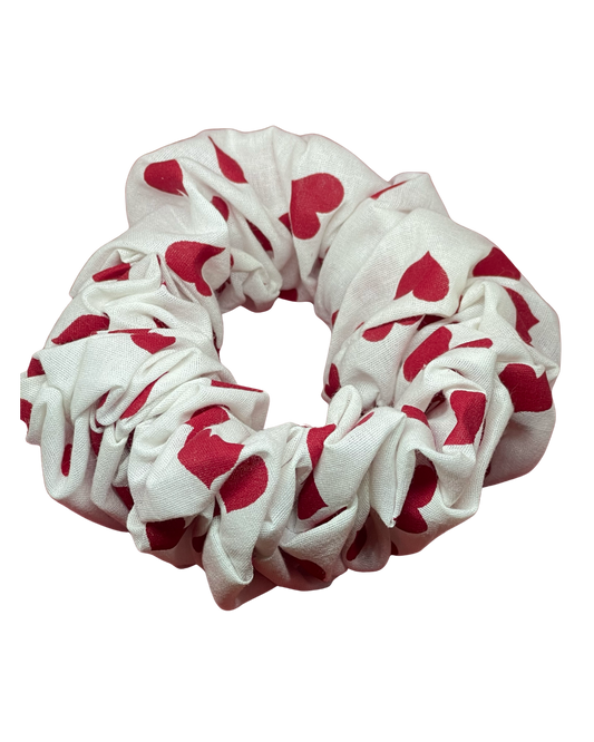 XXL White Heart Scrunchie