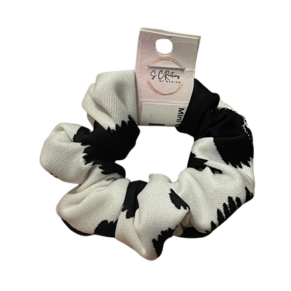 Mini Cow Print Scrunchie