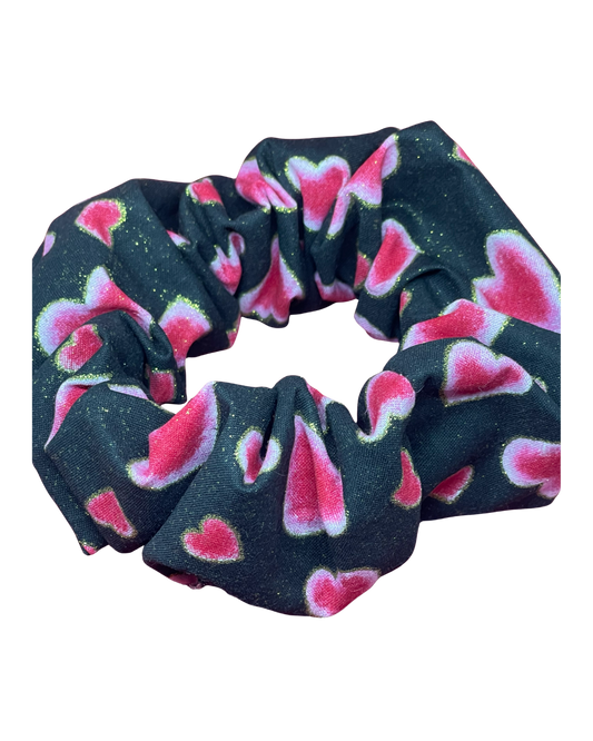 XL Black Heart Scrunchie