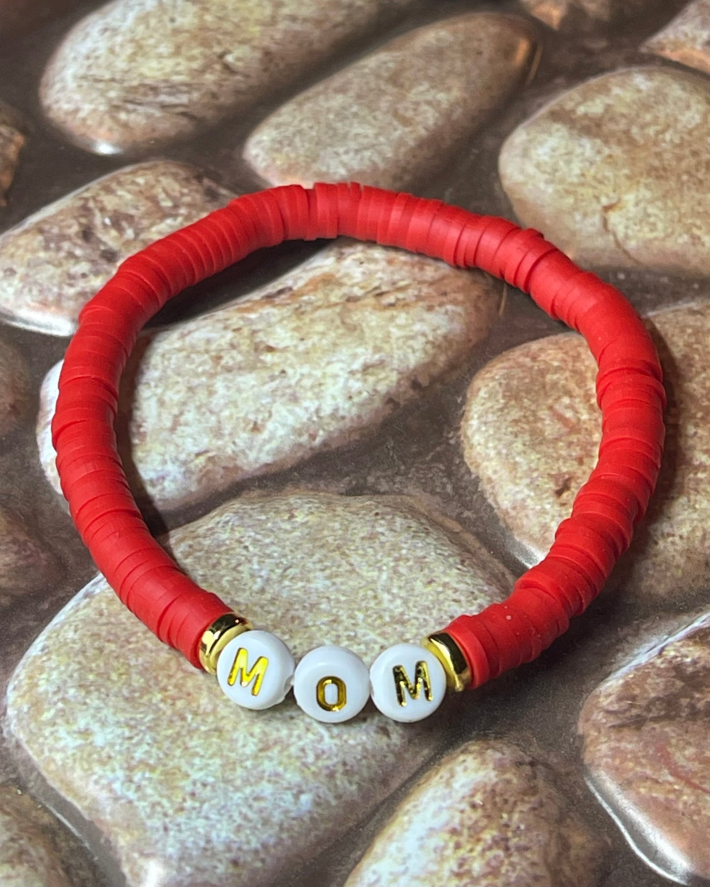 Red Custom Heishi Bracelet