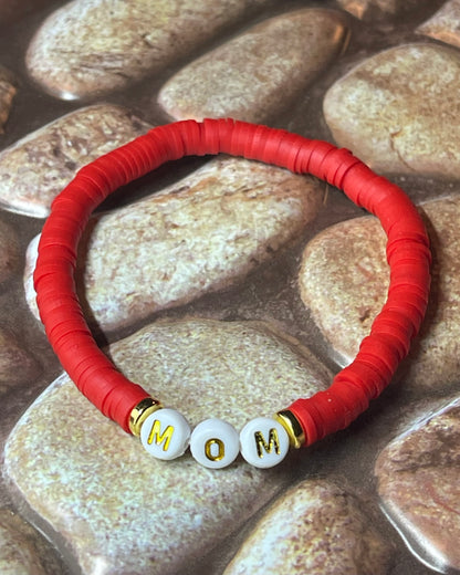 Red Custom Heishi Bracelet