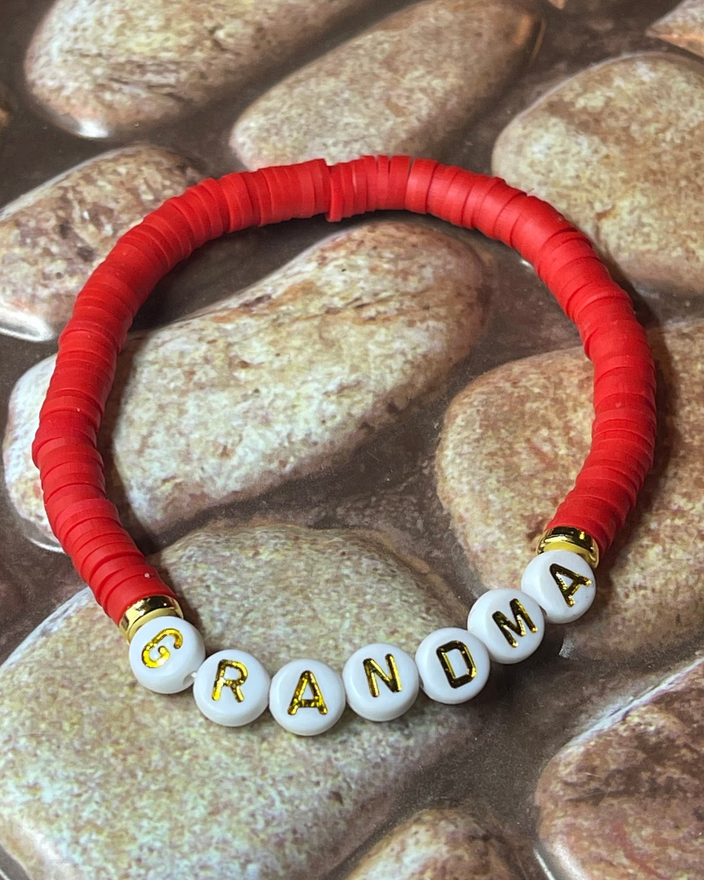 Red Custom Heishi Bracelet