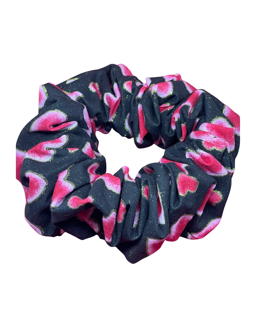XXL Black heart scrunchie