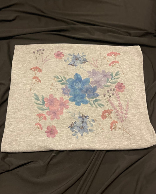 Gray Floral T-shirt