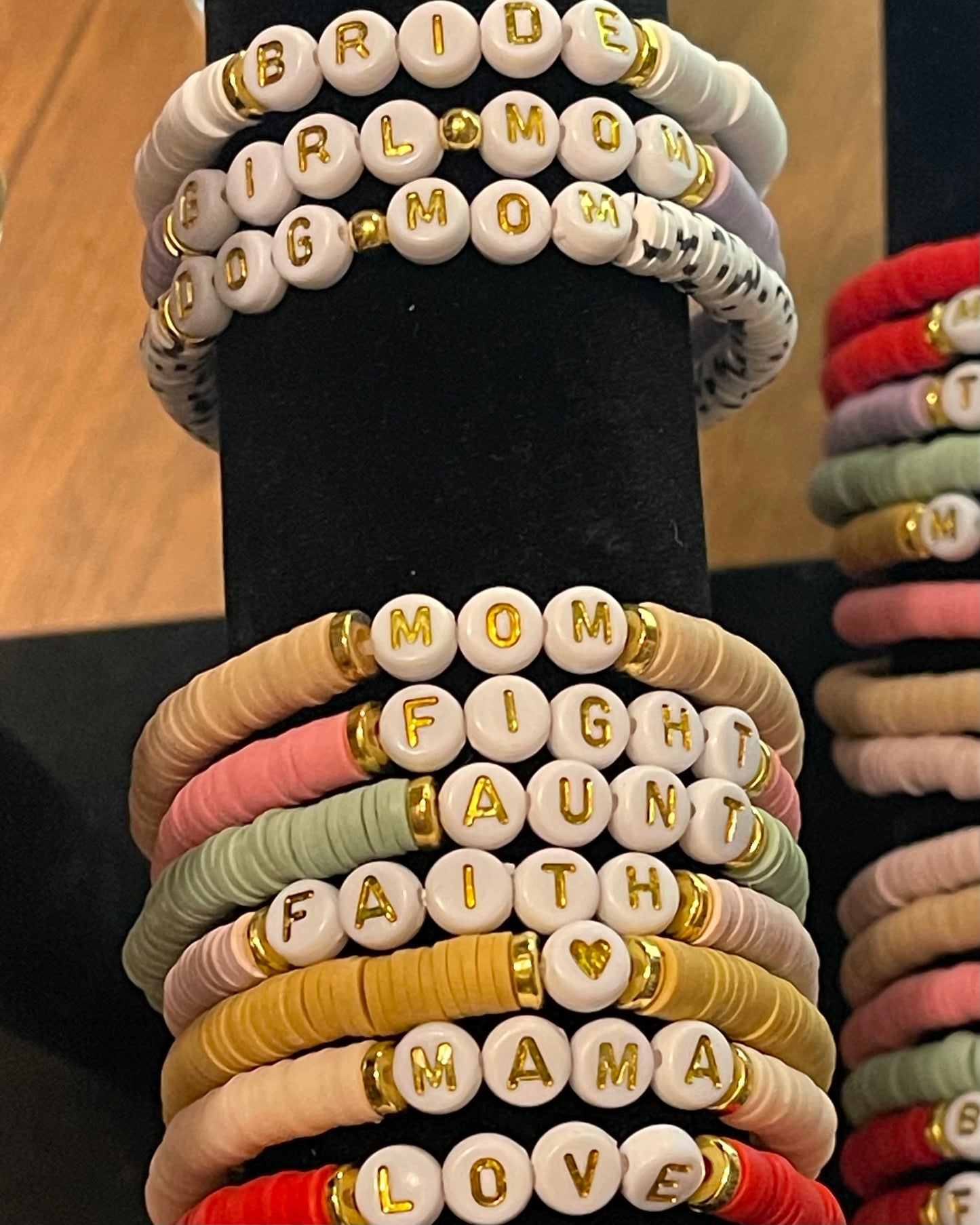 Red Custom Heishi Bracelet