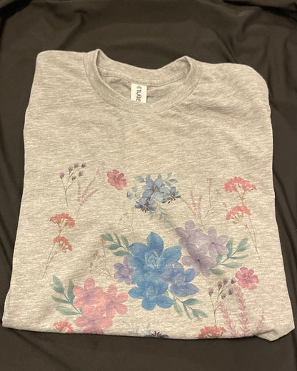 Gray Floral T-shirt