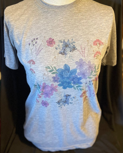 Gray Floral T-shirt