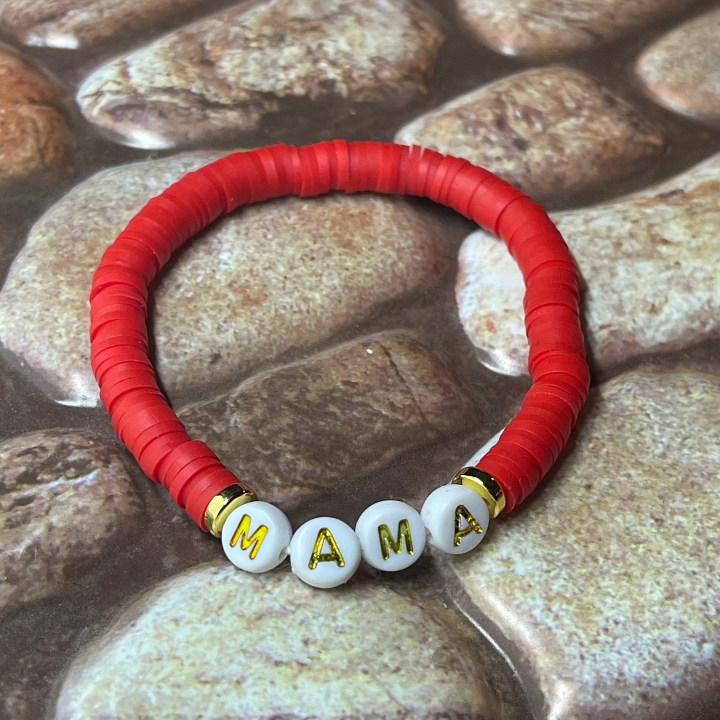 Red Custom Heishi Bracelet