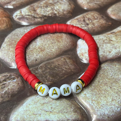 Red Custom Heishi Bracelet
