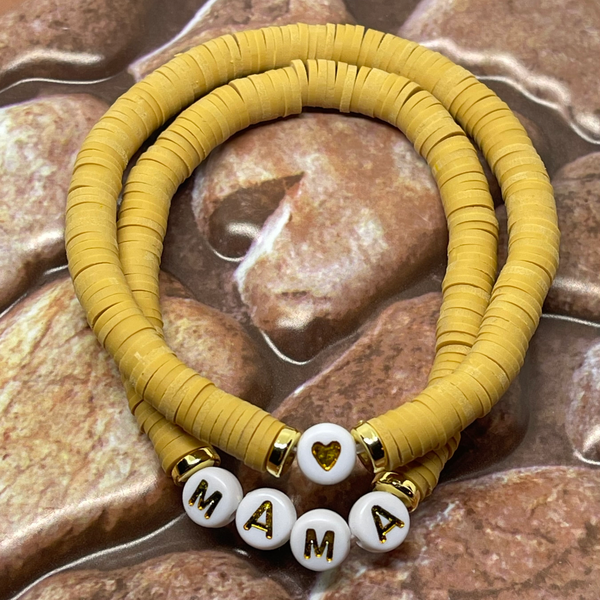 Khaki Custom Heishi Bracelet