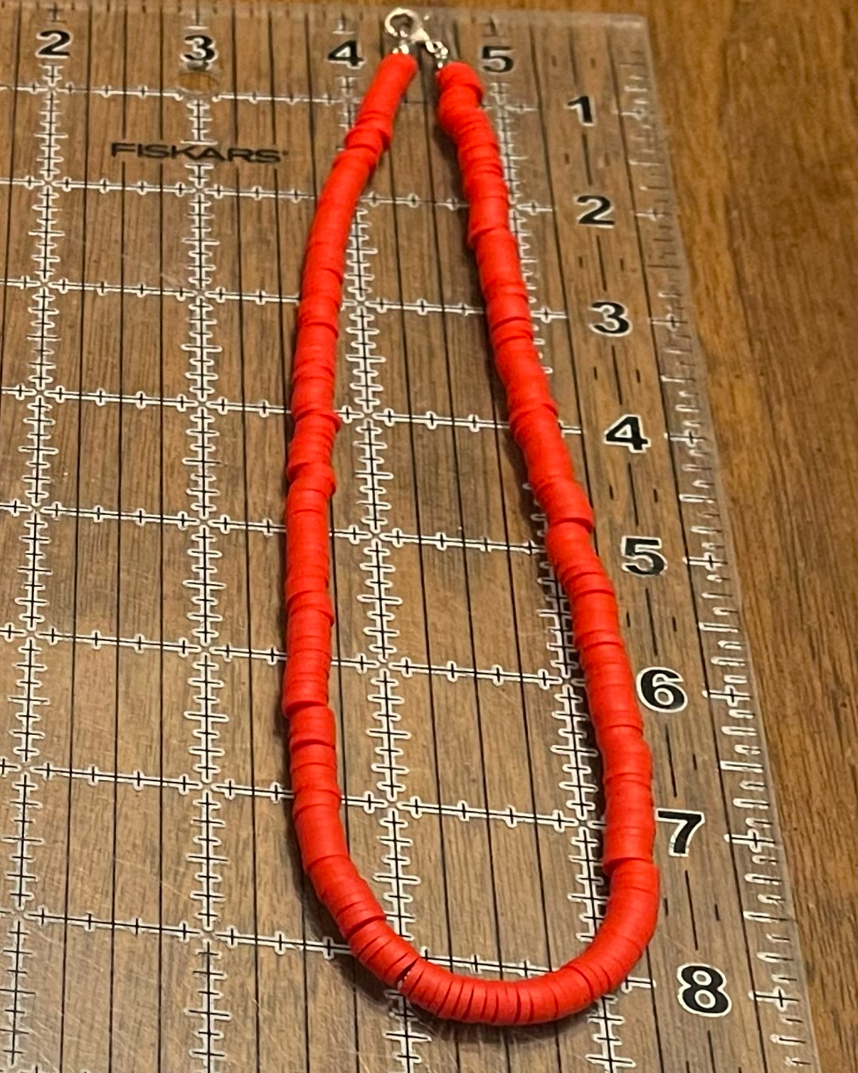 Red heishi necklace