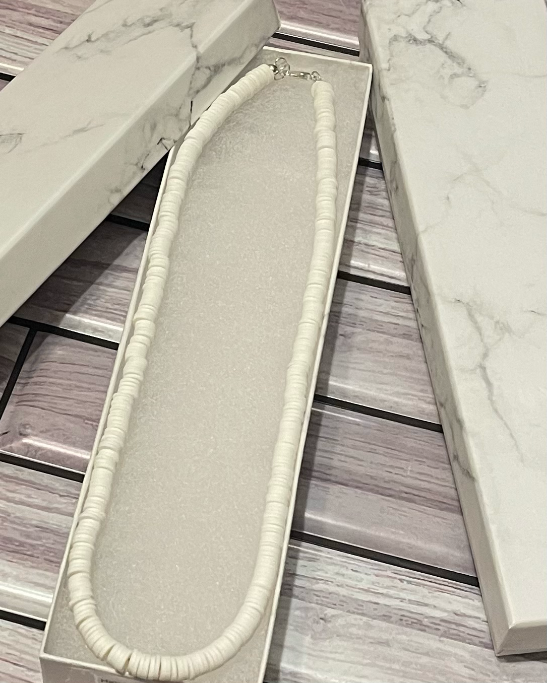 White Heishi Necklace