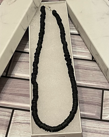 Black heishi necklace