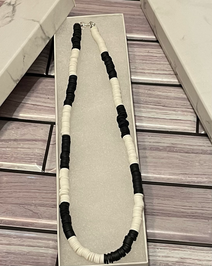 Black and White Heishi Necklace 2