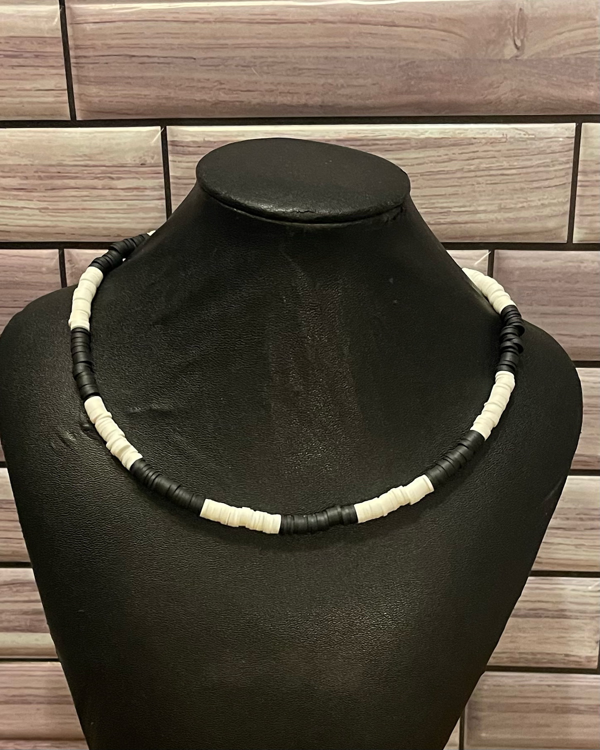 Black and White Heishi Necklace 2