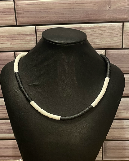 Black and White Heishi Necklace
