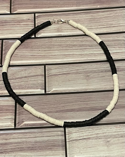 Black and White Heishi Necklace
