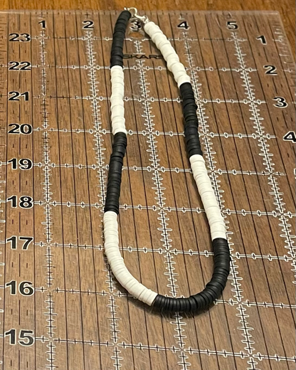 Black and White Heishi Necklace