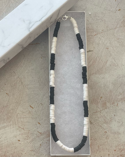 Black and White Heishi Necklace 2