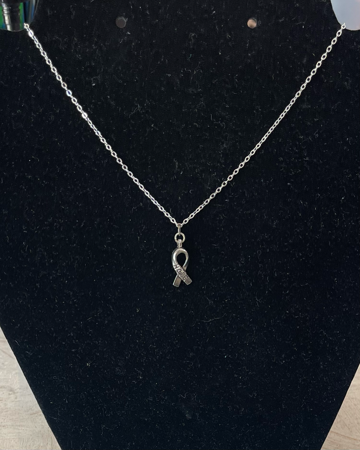 Silver Hope Cancer Awareness Necklace