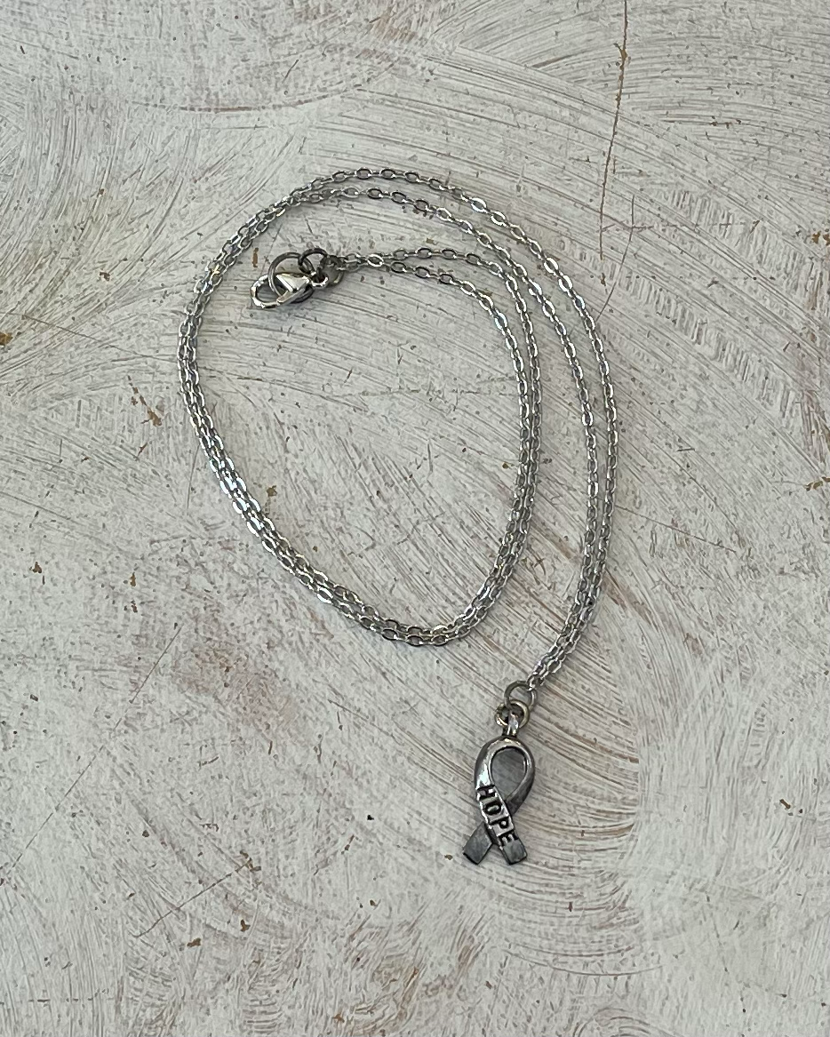 Silver Hope Cancer Awareness Necklace