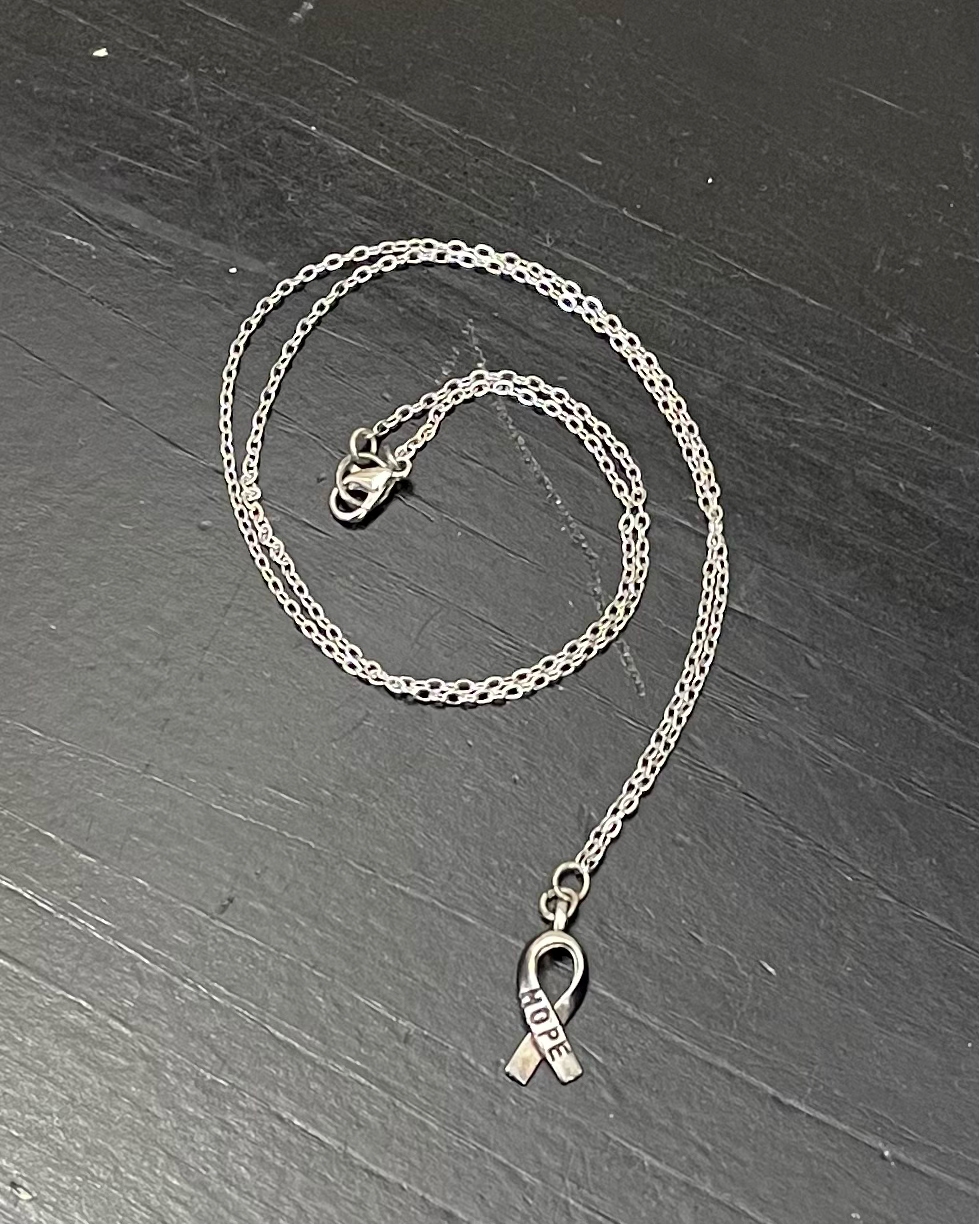 Silver Hope Cancer Awareness Necklace