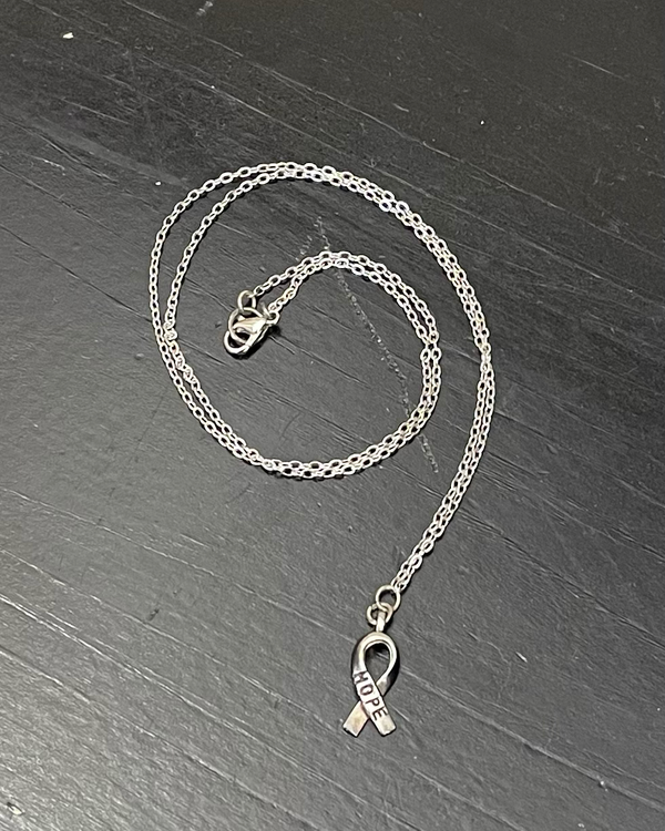Silver Hope Cancer Awareness Necklace