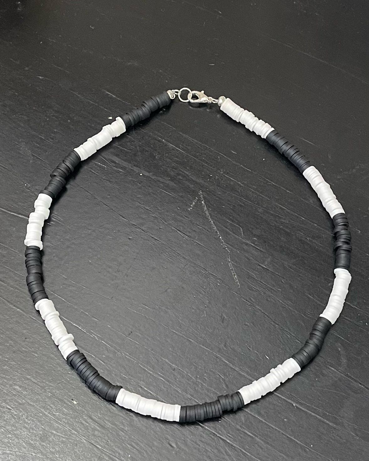 Black and White Heishi Necklace 2