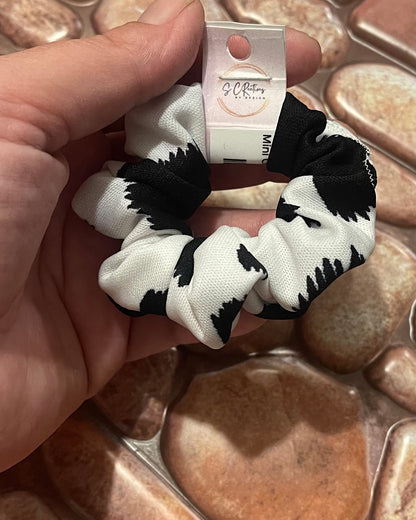 Mini Cow Print Scrunchie