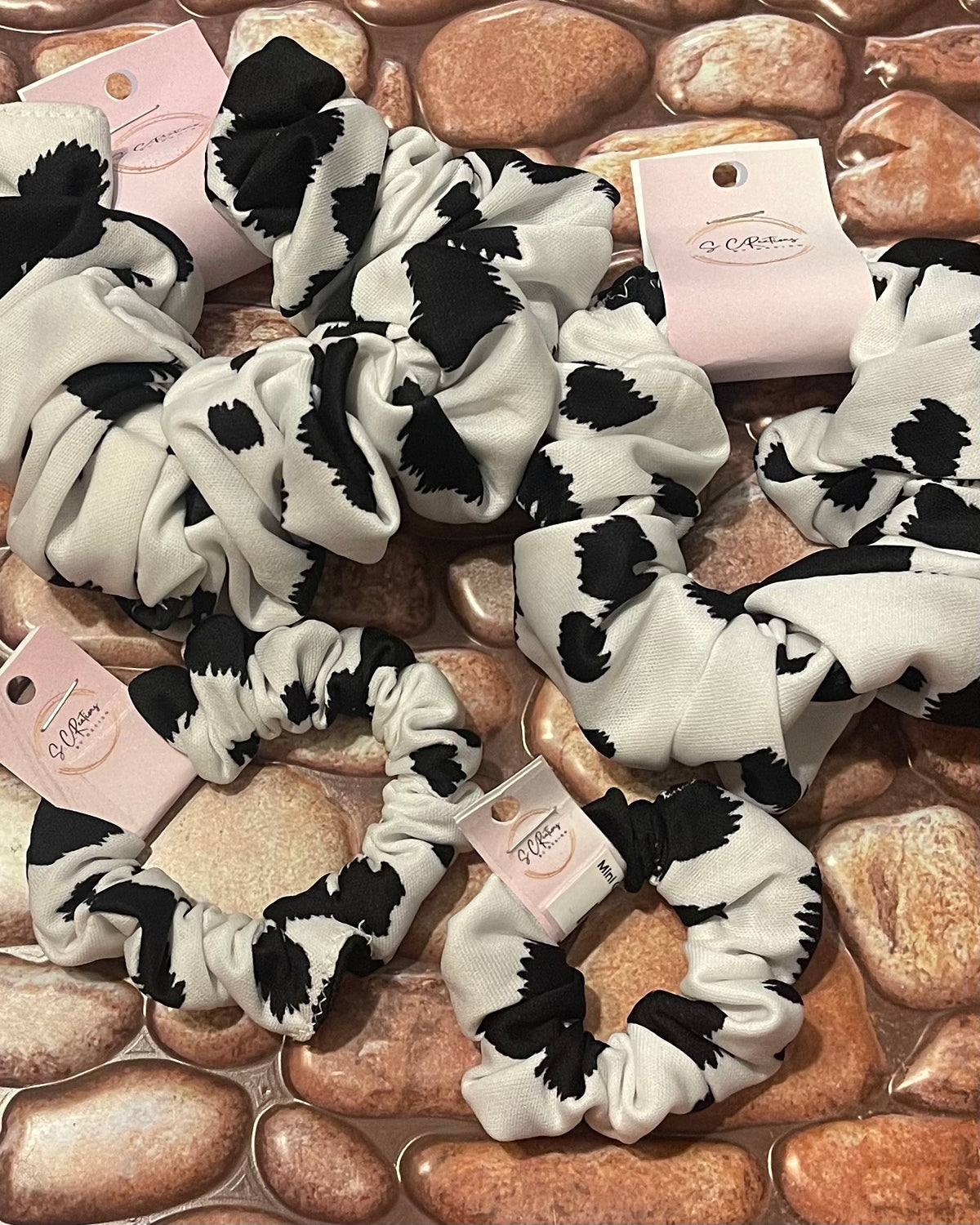 Skinny Cow Print Scrunchie