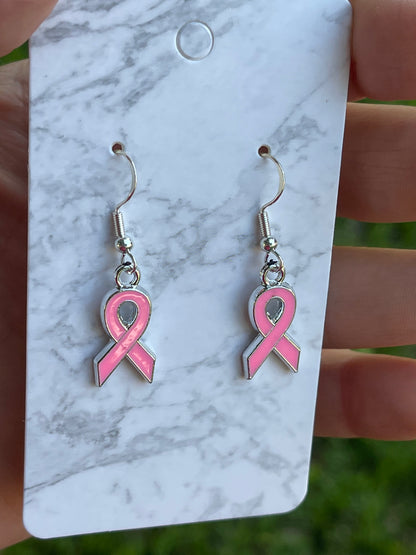 Pink Breast Cancer Earrings