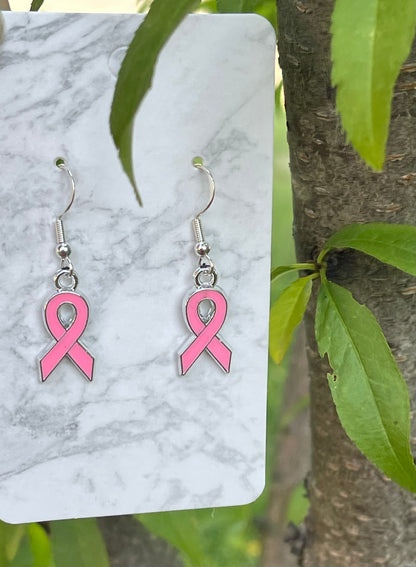 Pink Breast Cancer Earrings